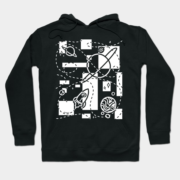 Geometric Galaxy (White Version) Hoodie by Jan Grackle